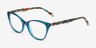 Harper Bleu AcétateMontures de lunettes de vue d'EyeBuyDirect, Vue d'Angle