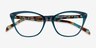 Harper Bleu AcétateMontures de lunettes de vue d'EyeBuyDirect, Vue Rapprochée