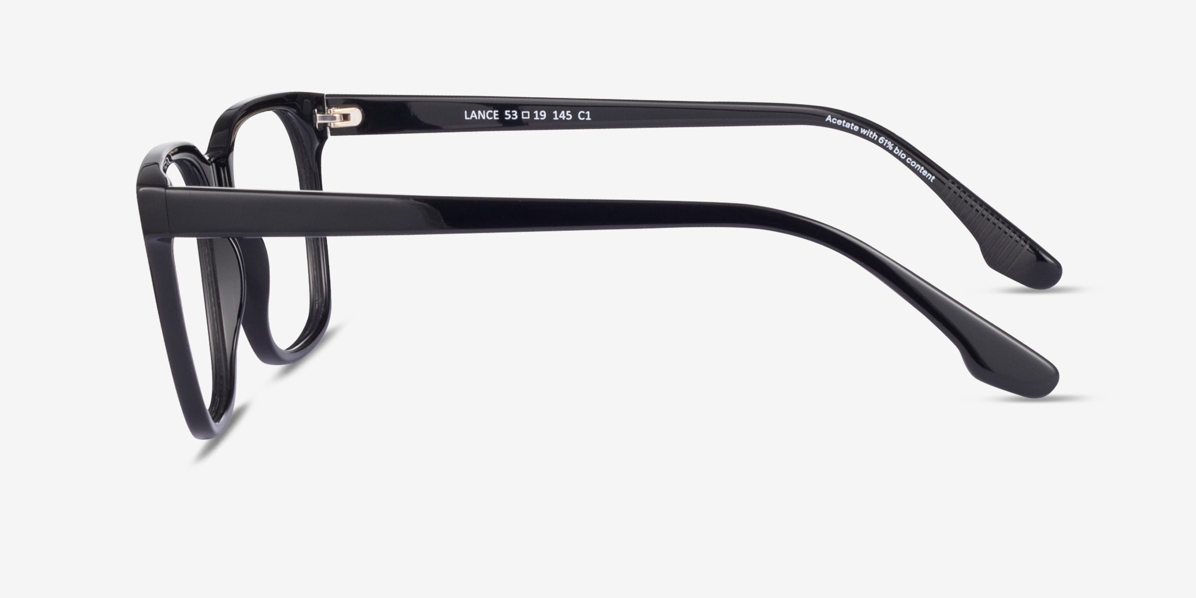 LANCER ブラックフレーム メガネ(遮光レンズ) Lance Rectangle Black Rimless Eyeglasses | Eyebuydirect