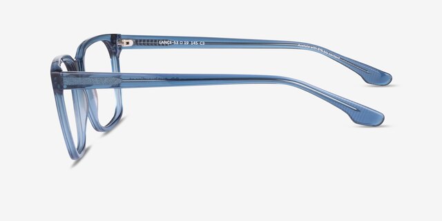 Lance Clear Blue Alternative MaterialsEyeglass Frames from EyeBuyDirect, Side View