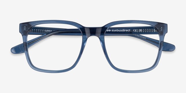 Lance Clear Blue Alternative MaterialsEyeglass Frames from EyeBuyDirect, Closed View