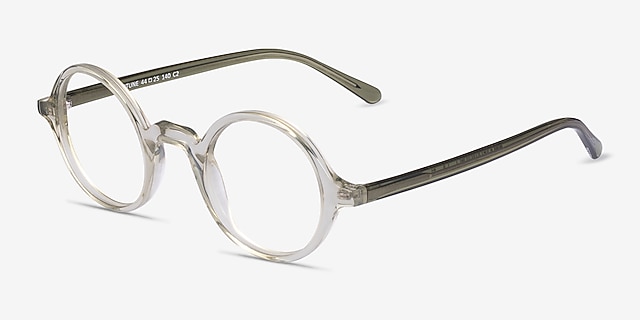Neptune Clear Green AcetateEyeglass Frames from EyeBuyDirect, Angle View