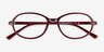 Aldis Burgundy PlastiqueMontures de lunettes de vue d'EyeBuyDirect, Vue Rapprochée