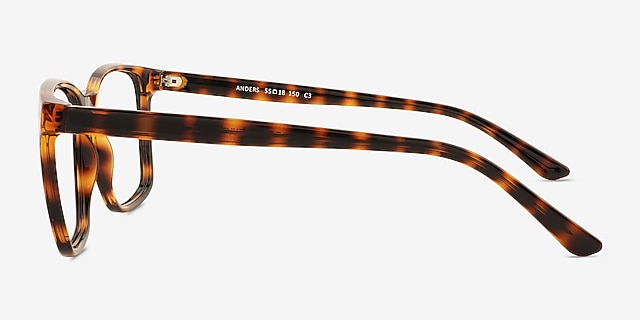 Anders Tortoise PlasticEyeglass Frames from EyeBuyDirect, Side View