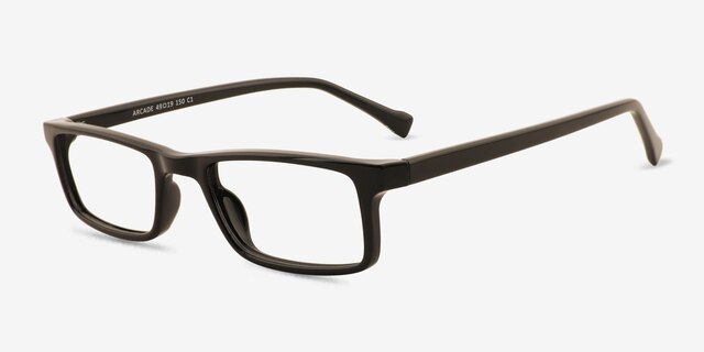 Arcade Black PlasticEyeglass Frames from EyeBuyDirect, Angle View
