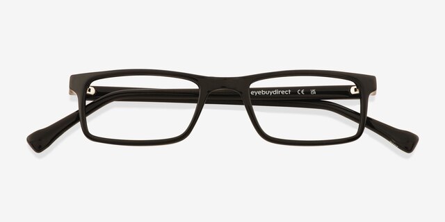 Arcade Black PlasticEyeglass Frames from EyeBuyDirect, Closed View