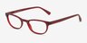 Arty Clear Red PlasticEyeglass Frames from EyeBuyDirect, Angle View