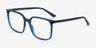 Bailey Clear Blue PlastiqueMontures de lunettes de vue d'EyeBuyDirect, Vue d'Angle