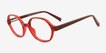 Bennie Red PlasticEyeglass Frames from EyeBuyDirect, Angle View
