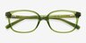 Ferb Clear Green PlastiqueMontures de lunettes de vue d'EyeBuyDirect, Vue Rapprochée