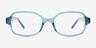 Cary Clear Blue PlastiqueMontures de lunettes de vue d'EyeBuyDirect, Vue de Face