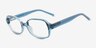 Cary Clear Blue PlastiqueMontures de lunettes de vue d'EyeBuyDirect, Vue d'Angle