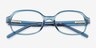 Cary Clear Blue PlastiqueMontures de lunettes de vue d'EyeBuyDirect, Vue Rapprochée