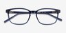 Delle Bleu PlastiqueMontures de lunettes de vue d'EyeBuyDirect, Vue Rapprochée