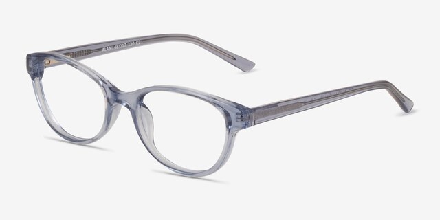 Alani Blue PlasticEyeglass Frames from EyeBuyDirect, Angle View