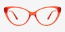 Ida Clear Red PlasticEyeglass Frames from EyeBuyDirect, Front View