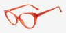 Ida Clear Red PlasticEyeglass Frames from EyeBuyDirect, Angle View
