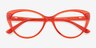 Ida Clear Red PlasticEyeglass Frames from EyeBuyDirect, Closed View