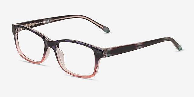Haley Blue Pink PlasticEyeglass Frames from EyeBuyDirect, Angle View
