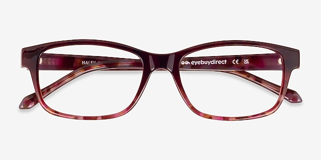 Haley Purple Tortoise PlasticEyeglass Frames from EyeBuyDirect, Closed View