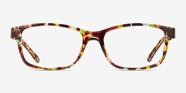 Haley Brown Pattern PlasticEyeglass Frames from EyeBuyDirect, Front View