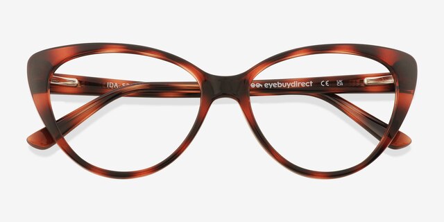 Ida Tortoise PlasticEyeglass Frames from EyeBuyDirect, Closed View