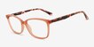 Henri Clear Pink PlasticEyeglass Frames from EyeBuyDirect, Angle View