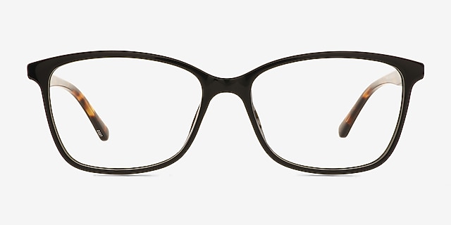 Henri Black PlasticEyeglass Frames from EyeBuyDirect, Front View