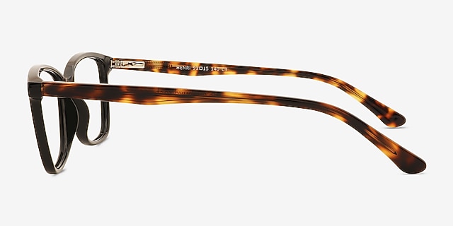 Henri Black PlasticEyeglass Frames from EyeBuyDirect, Side View