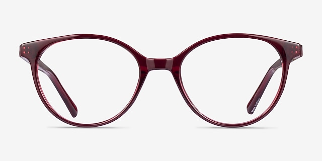 Hilda Clear Red PlasticEyeglass Frames from EyeBuyDirect, Front View