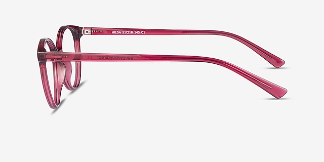 Hilda Clear Red PlasticEyeglass Frames from EyeBuyDirect, Side View