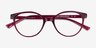 Hilda Clear Red PlastiqueMontures de lunettes de vue d'EyeBuyDirect, Vue Rapprochée