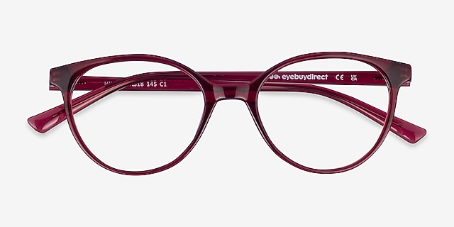 Hilda Clear Red PlasticEyeglass Frames from EyeBuyDirect, Closed View