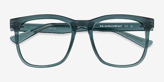 Rowen Clear Green PlasticEyeglass Frames from EyeBuyDirect, Closed View