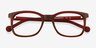 Hopper Clear Red PlasticEyeglass Frames from EyeBuyDirect, Closed View