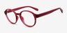 Hudson Clear Burgundy PlastiqueMontures de lunettes de vue d'EyeBuyDirect, Vue d'Angle