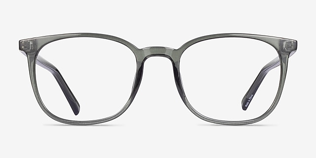 Ira Clear Green PlasticEyeglass Frames from EyeBuyDirect, Front View