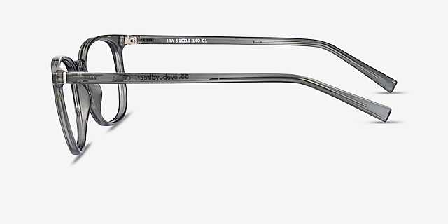 Ira Clear Green PlasticEyeglass Frames from EyeBuyDirect, Side View