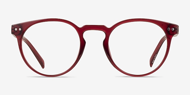 Jack Clear Red PlasticEyeglass Frames from EyeBuyDirect, Front View