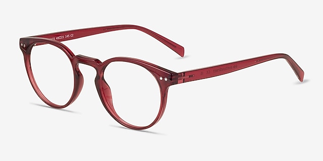Jack Clear Red PlasticEyeglass Frames from EyeBuyDirect, Angle View