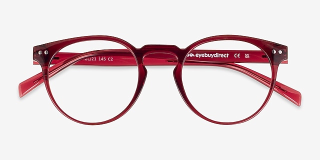 Jack Clear Red PlasticEyeglass Frames from EyeBuyDirect, Closed View