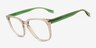 Jo Clear Green AcetateEyeglass Frames from EyeBuyDirect, Angle View