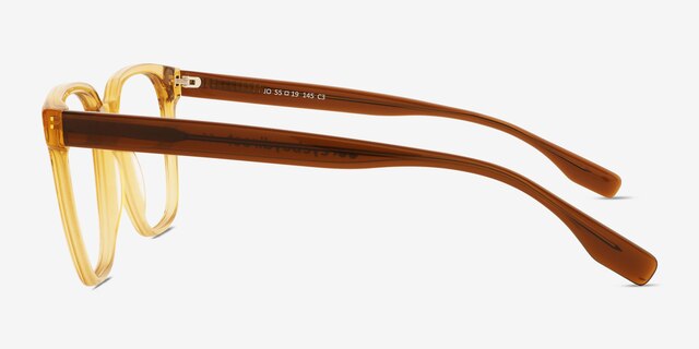 Jo Clear Brown AcetateEyeglass Frames from EyeBuyDirect, Side View