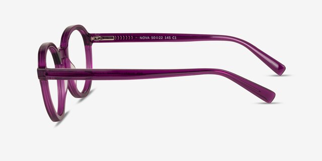 Nova Clear Purple AcetateEyeglass Frames from EyeBuyDirect, Side View
