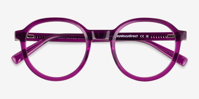 Nova Clear Purple AcetateEyeglass Frames from EyeBuyDirect, Closed View