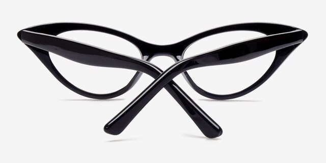 Rock! Deborah Noir AcétateMontures de lunettes de vue d'EyeBuyDirect, Vue Rapprochée