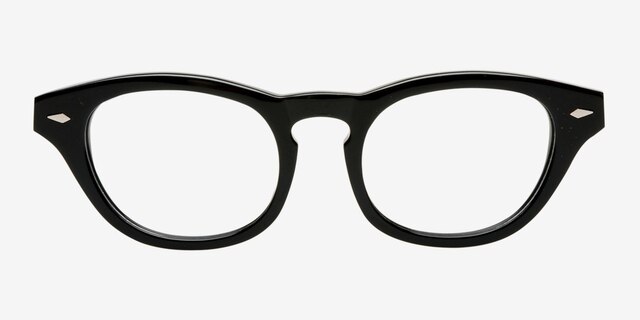 ROCK! Clark Noir AcétateMontures de lunettes de vue d'EyeBuyDirect, Vue de Face