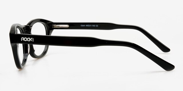 ROCK! Clark Noir AcétateMontures de lunettes de vue d'EyeBuyDirect, Vue de Côté