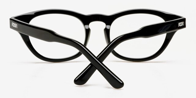 ROCK! Clark Noir AcétateMontures de lunettes de vue d'EyeBuyDirect, Vue Rapprochée