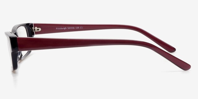 Pittsburgh Black & Purple AcetateEyeglass Frames from EyeBuyDirect, Side View